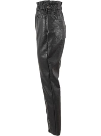 Philosophy di Lorenzo Serafini Black Trousers In Faux Leather