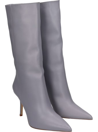 Gia X Pernille Teisbaek High Heels Boots In Grey Leather
