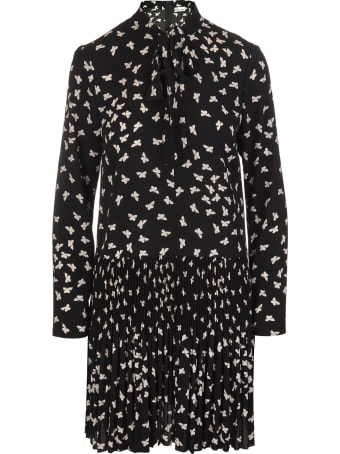 RED Valentino Black Short Dress With A Thousand Butterflies Print