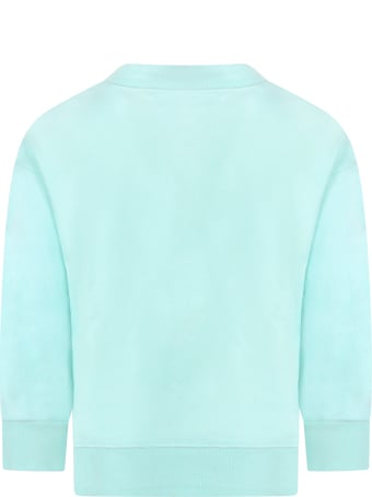 Raquette Teal Sweatshirt For Kids With Logo