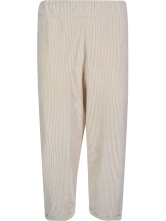 Labo.Art Straight Leg Cropped Ribbed Trousers