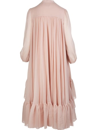 Alexander McQueen Powder Pink Silk And Cotton Faille Midi Dress