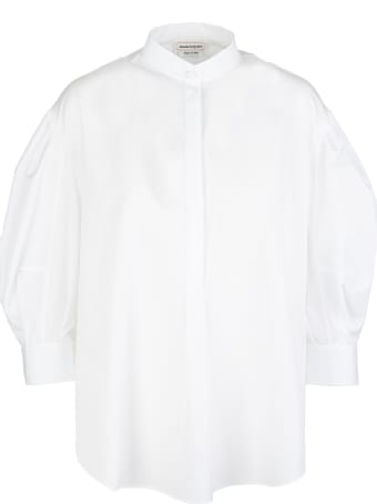 Alexander McQueen Woman White Cotton Poplin Shirt