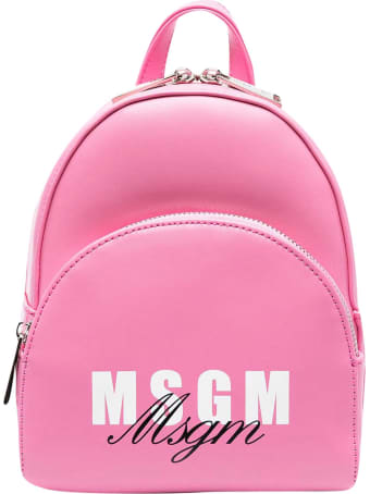 MSGM Pink Backpack With Logo