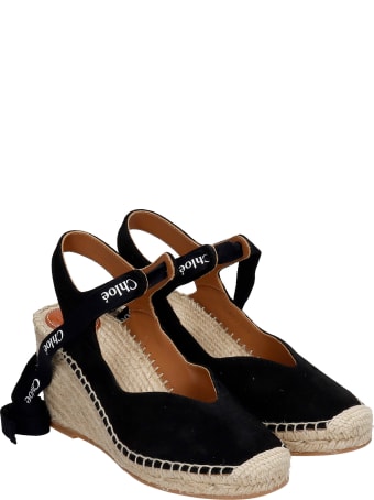 Chloé Wedges In Black Suede