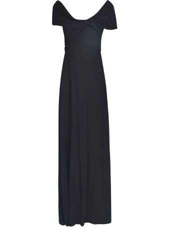 Giambattista Valli Rear Zip Gathered Plain Dress