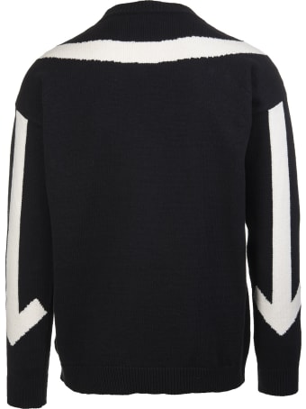 Off-White Man Black Pullover With Intertwined Arrows