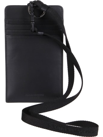 Alexander McQueen Black Leather Phone Case
