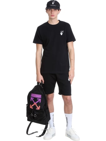 Off-White Marker Shorts In Black Cotton