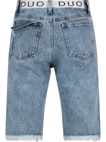 Natasha Zinko Light Blue Short For Boy With White Logo