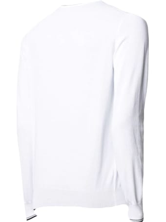 Fay White Cotton Jumper