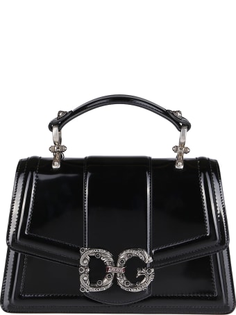 Dolce & Gabbana Black Patent Leather Shoulder Bag