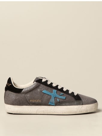 Premiata Sneakers Steven Premiata Sneakers In Pearly Leather And Suede