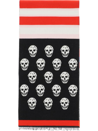 Alexander McQueen Scarf With Skull & Stripes
