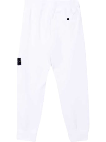 Stone Island Junior White Teen Trousers