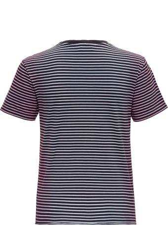 Saint Laurent Striped Monogram T-shirt In Jersey Tie-die