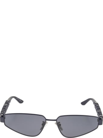 Balenciaga Blue Typo Rectangle Sunglasses For Women