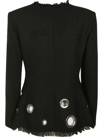 Moschino Fur Trim Perforated Jacket
