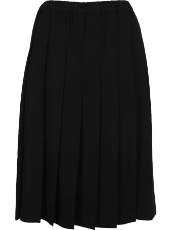 Comme Des Garçons Girl Pleated High-waist Wool Skirt