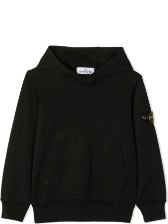 Stone Island Black Cotton Hoodie