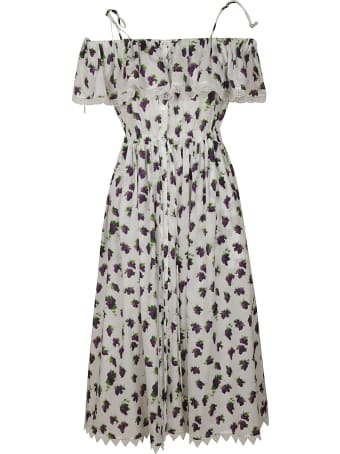 MSGM Grapes Print Pleated Dress