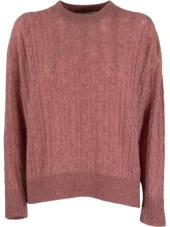 Agnona Mixed Points Crew Neck Cashmere And Silk