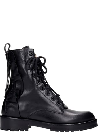 RED Valentino Combat Boots In Black Leather