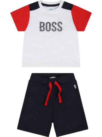 Hugo Boss Multicolor Suit For Baby Boy With Logo