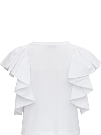 Alexander McQueen T-shirt With Flounced Sleeves