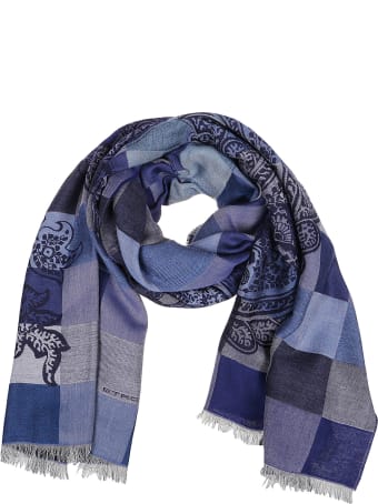 Etro Sciarpa Jacquard Vichy Con Paisley