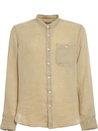 Woolrich Linen Band Collar Shirt