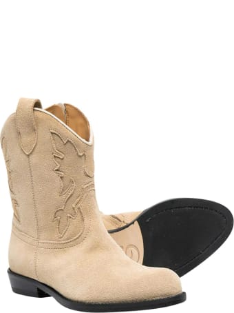 Gallucci Beige Cowboy Boots