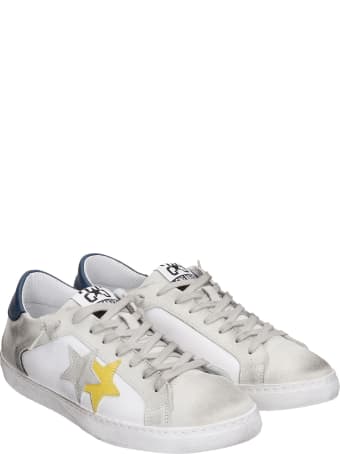 2Star Sneakers In White Suede And Leather