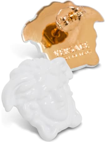Versace White Medusa Earrings