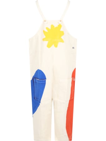 Bobo Choses Ivory Overalls For Kids With Logo