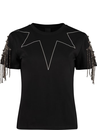 Pinko Sigfrido Fringed Cotton T-shirt