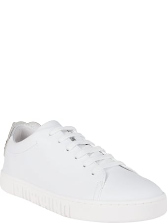 Moschino White Leather Teddy Bear Sneakers