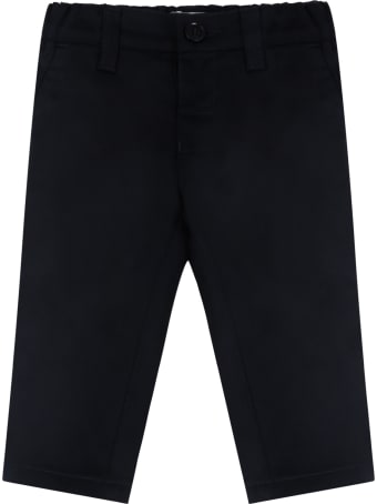 Armani Collezioni Blue Trouser For Babyboy With Iconic Eagle