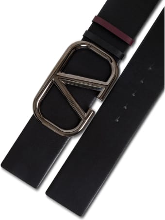 Valentino Garavani Vlogo High Reversible Leather Belt With Buckle