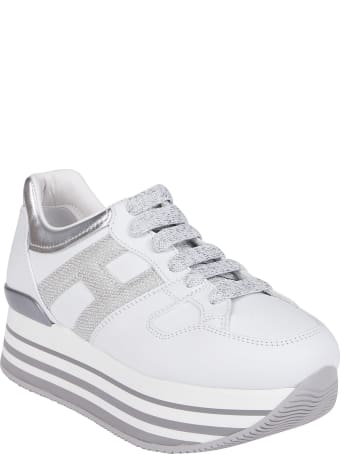 Hogan White Leather Maxi Platform Sneakers