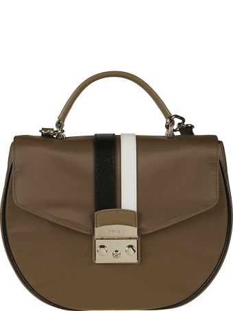 Furla Stripe Detail Flap Shoulder Bag