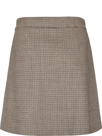 A.P.C. Sonia Checked Wool Mini Skirt