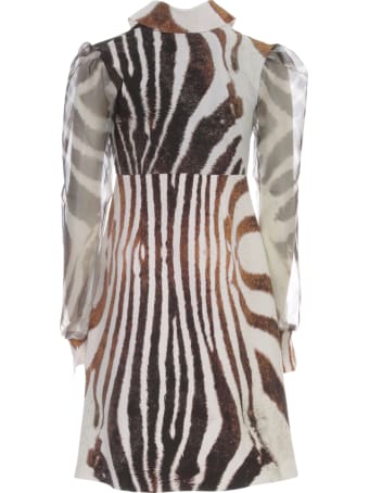 La Petit Robe Di Chiara Boni Printed Dress Voille Sleeve V Neck