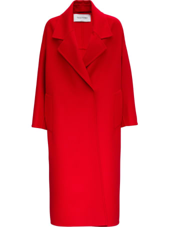 Valentino Wraparound Coat In Cashmere And Wool