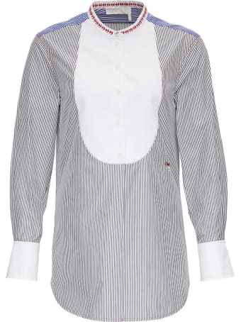 Chloé Striped Cotton Shirt With Contrasting Bib
