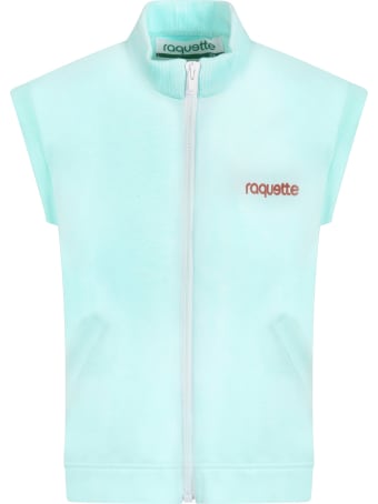 Raquette Teal Sweatshirt For Kids With Logo
