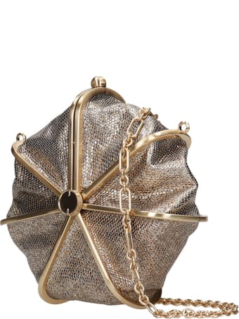 Cult Gaia Nika Shoulder Bag In Gold Leather