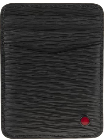 Kiton Black/red Leather Logo-plaque Cardholder