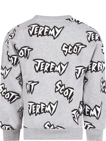 Jeremy Scott Grey Sweatshirt For Boy With Logo