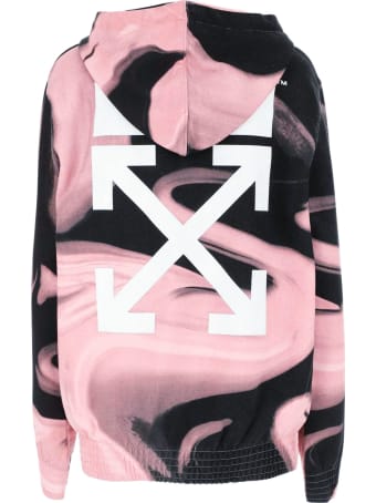 Off-White Pink And Black Liquid Melt Hoodie